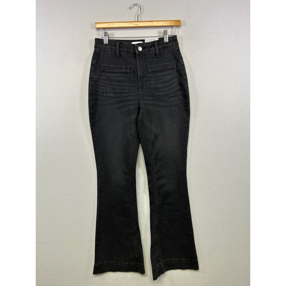 Sonoma Retro Boho NWT Womens 4 Black High Rise Flare Front Patch Pocket Jeans